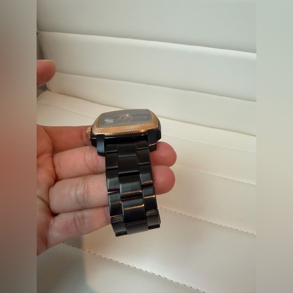 Fossil Watch Chronograph Stainless Steel Rose Gold Tone Black - Picture 4 of 15